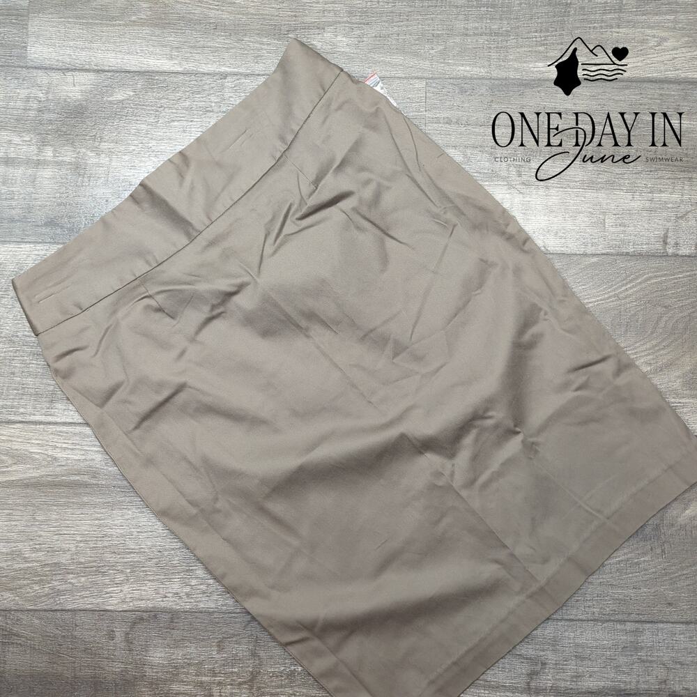 Grace Elements Cotton Sateen Midi Skirt Deep Dune Brown NWT Size 12